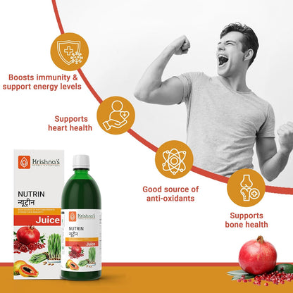 Krishna's Nutrin Juice, Rich Source Of Nutrients, No Artificial Colors or Flavors - 1000 ml (Pack of 1)