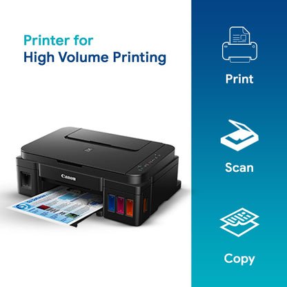 Canon PIXMA MegaTank G3000 All in One WiFi Inktank Colour Printer with 2 Additional Black Ink Bottles for Home and Office
