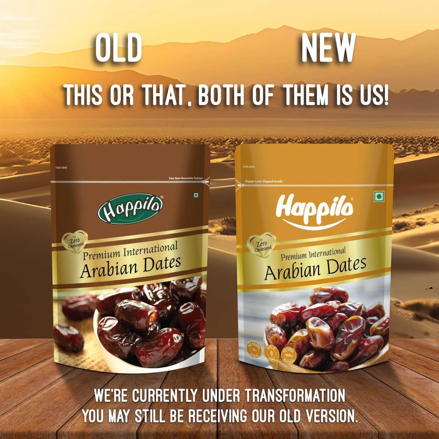 Happilo Premium Arabian Dates Pouch 500 g (Pack of 2) | Arab Khajur or Khajoor | 100% Naturally Dried | No added Preservatives | Vitamins & Minerals Rich | Soft Chewy Texture & Sweet Caramel Taste