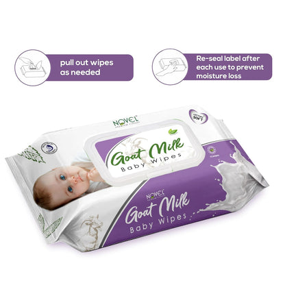 Novel Goat Milk Baby Wipes 72's Sheet