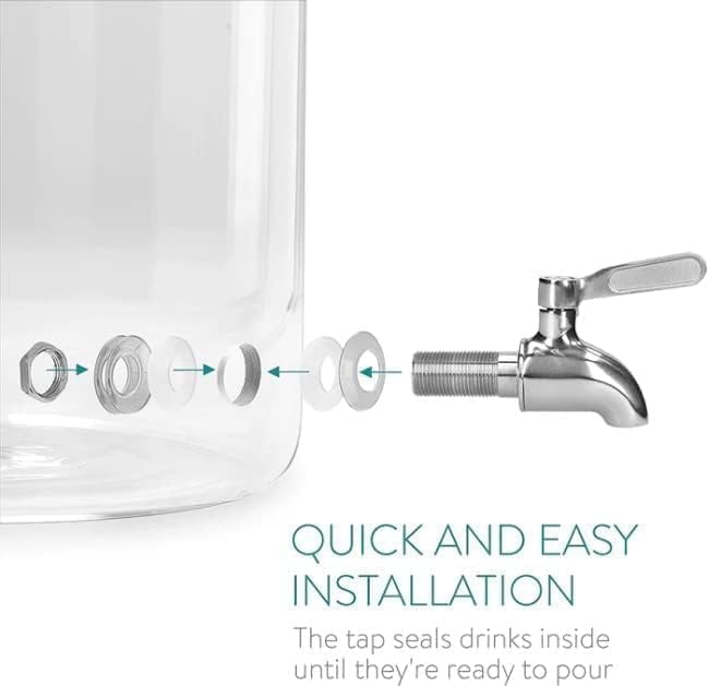 5.5 Liter Glass Beverage Dispenser with Tap, Ice Drink Dispensers
