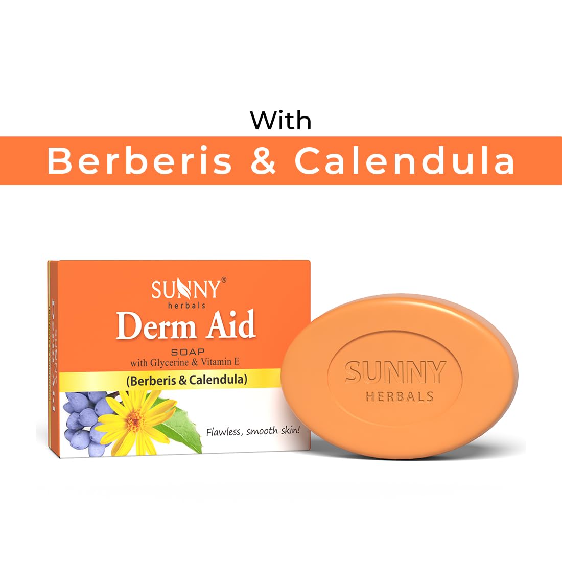 Sunny Herbals Derm Aid Soap | Helps Relieve Skin Itching | Soothes Dry & Flaky Skin | Calms Irritation | Herbal Formula | For Daily Use | 75 gm (Pack of 6)
