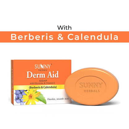 Sunny Herbals Derm Aid Soap | Helps Relieve Skin Itching | Soothes Dry & Flaky Skin | Calms Irritation | Herbal Formula | For Daily Use | 75 gm (Pack of 6)