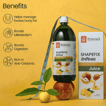KRISHNA'S HERBAL & AYURVEDA Herbal Shapefix Juice With Natural Herbs, Helps In Weight Management, No Added Artificial Colors Or Flavours, Gluten Free - 1 Ltr (Pack Of 1)