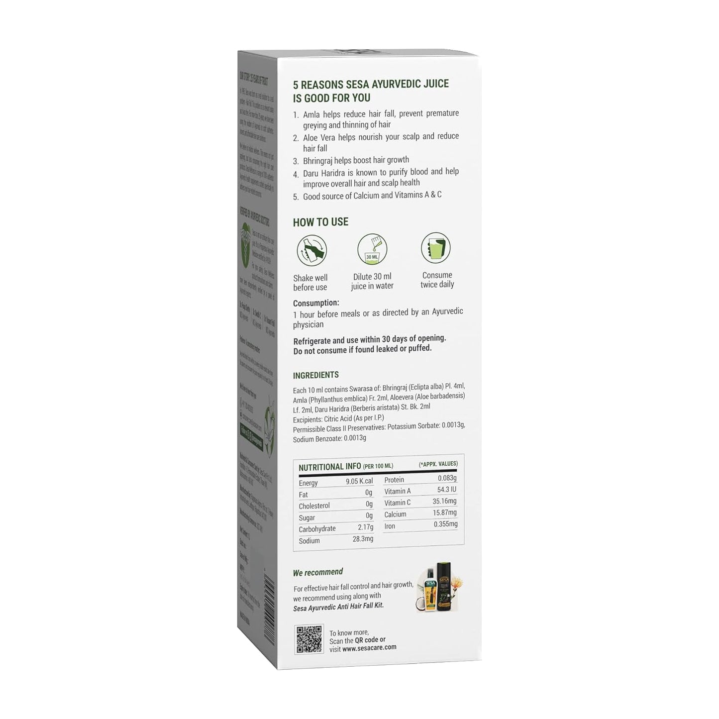 SESA Ayurvedic Hair Care Juice (2L) | Controls Hair Fall | Boosts Hair Growth | 100% Ayurvedic Hair Care Juice made with Amla, Aloe Vera, Bhringraj and Daru Haridra (Pack of 2)