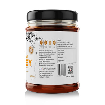 Krishna's 100% Pure Wild Forest Honey - No Additives Or Preservatives - 200 g | Made with Classic Ayurvedic method | Highly Nutritious | Rich in Antioxidants