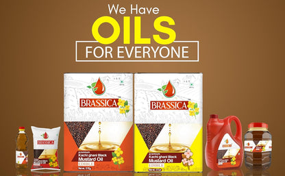 BRASSICA Kachi Ghani Black Mustard Oil 5L Bottle Cold Pressed & Wood Pressed | Pure Kaali Sarson Oil | Traditional Indian Flavor | Great for Cooking & Pickling | Non-GMO & Vegan-Friendly
