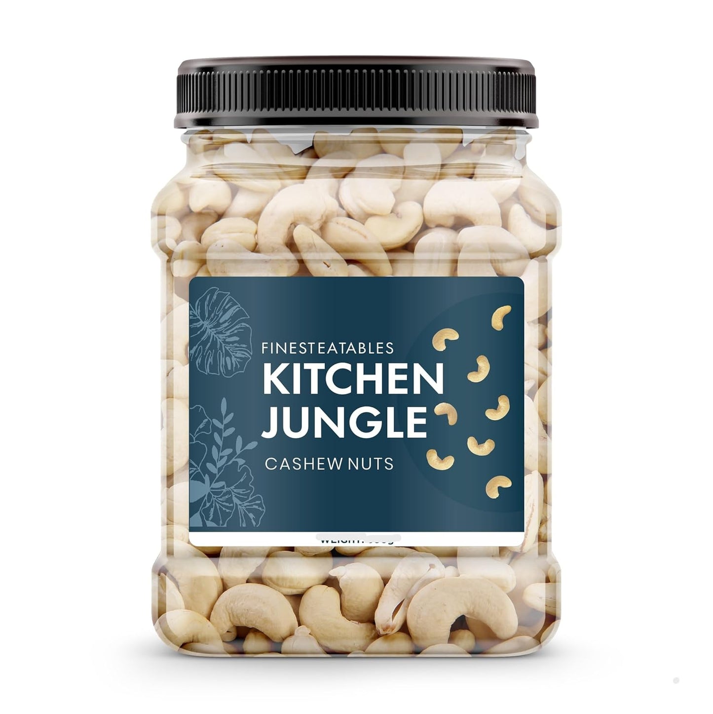 kitchen Jungle Whole Cashew Nuts Crunchy & Soft Kaju dry fruit grade w320 (1kg jar pack)