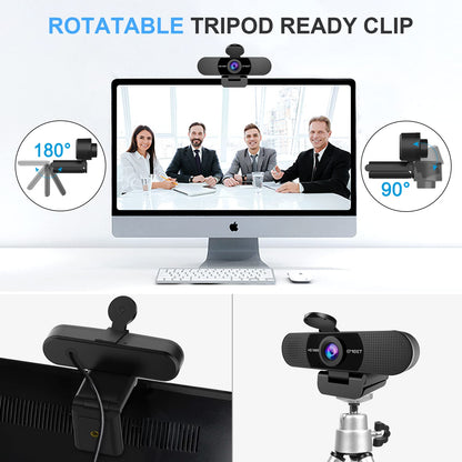 1080P Webcam with Microphone, eMeet C960 Web Camera, 2 Mics Streaming Webcam with Privacy Cover, 90°View Computer Camera, Plug&Play USB Webcam for Calls/Conference, Zoom/Skype/YouTube, Laptop/Desktop