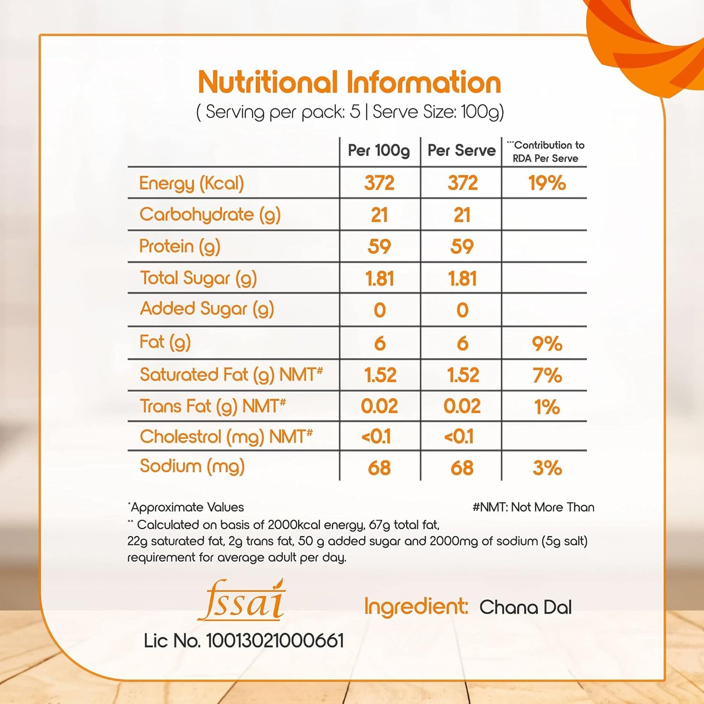 FORTUNE Chana Besan, 100% Chana Dal 100% Taste, 500 Gm