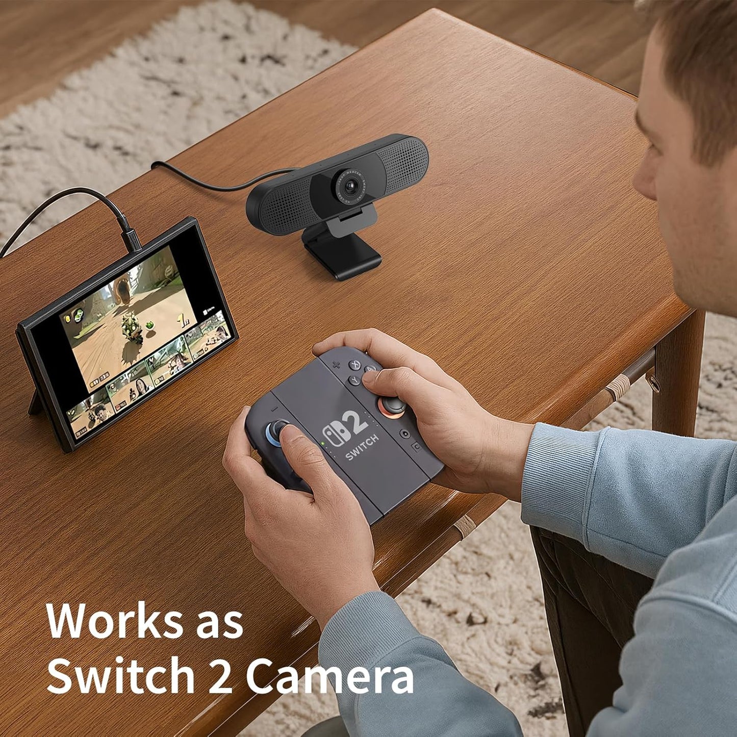 1080P Webcam with Microphone, eMeet C960 Web Camera, 2 Mics Streaming Webcam with Privacy Cover, 90°View Computer Camera, Plug&Play USB Webcam for Calls/Conference, Zoom/Skype/YouTube, Laptop/Desktop
