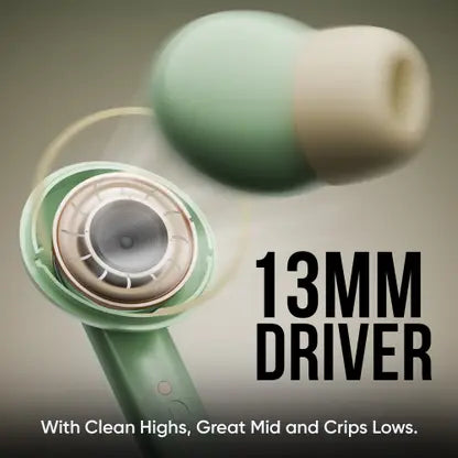 Mivi Duopods B1 (Just Launched)45Hrs Playtime, AI ENC for HD Call, Fast Charging, 5.3 Bluetooth (Green, In the Ear)