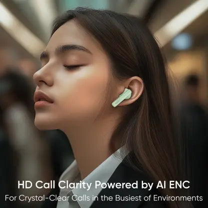 Mivi Duopods B1 (Just Launched)45Hrs Playtime, AI ENC for HD Call, Fast Charging, 5.3 Bluetooth (Green, In the Ear)