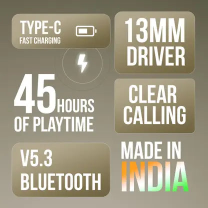 Mivi Duopods B1 (Just Launched)45Hrs Playtime, AI ENC for HD Call, Fast Charging, 5.3 Bluetooth (Green, In the Ear)
