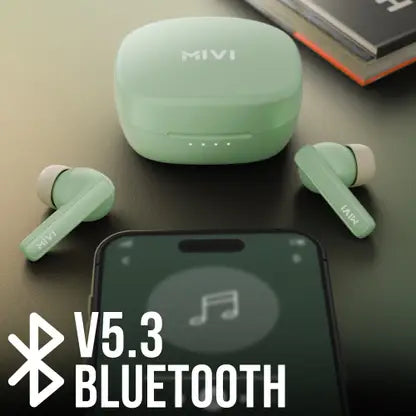 Mivi Duopods B1 (Just Launched)45Hrs Playtime, AI ENC for HD Call, Fast Charging, 5.3 Bluetooth (Green, In the Ear)
