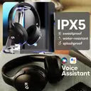 GOBOULT Q 70Hr, ENC Mic, 40mm Bass Boosted Drivers, 4EQ Modes, 5.4v Bluetooth & Wired (Black, On the Ear)