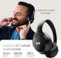 GOBOULT Q 70Hr, ENC Mic, 40mm Bass Boosted Drivers, 4EQ Modes, 5.4v Bluetooth & Wired (Black, On the Ear)